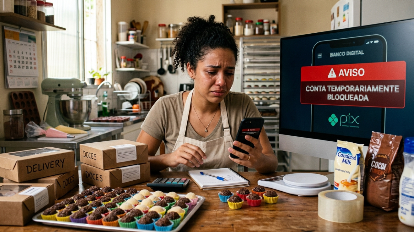 Jovem movimenta R$ 40 mil no Pix vendendo doces sem abrir MEI e Receita Federal bloqueia conta bancária para cobrar impostos retroativos