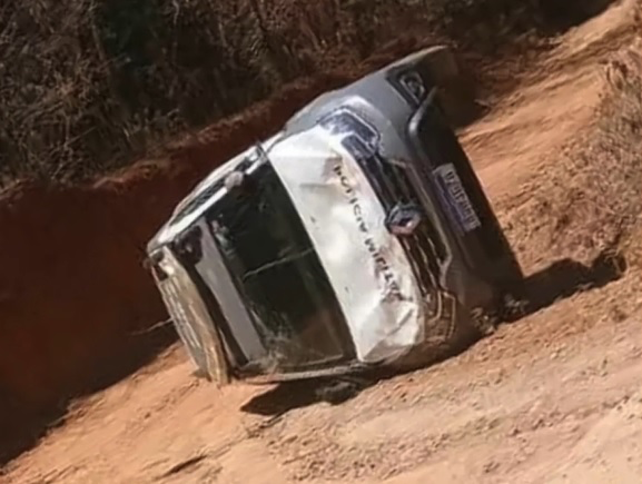 Viatura da PM cappota em estrada no interior do RN